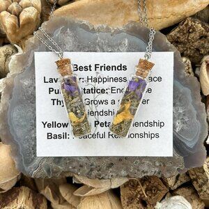 BEST FRIENDS Spell Bottle Necklace Set of 2 - Manifest Magic Spell Reiki Energy